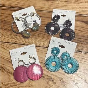 Elegant Multi-Color Earring Set